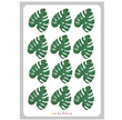 Stickers plancha Hojas de filodendro 12s 1u